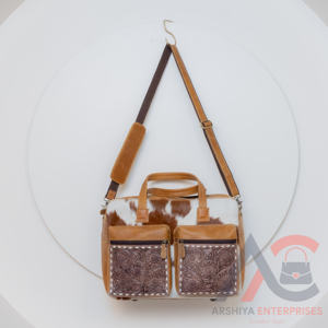 Nouveaux cheveux sur le sac de porte-documents pour femmes occidentales en cuir véritable sac de travail à bandoulière en cuir repoussé à la main dissimuler et transporter une sacoche pour ordinateur portable - Product Image 3