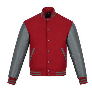 Venta al por mayor de chaquetas con logotipo de diseñador personalizado chaqueta de béisbol informal Letterman abrigo de algodón Unisex Varsity chaquetas - Product Image 1