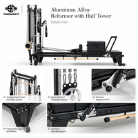Reformer Pilates Professionnel Portable en Aluminium Noir, Cadillac Tower Commercial, Lit de Pilates pour la Rééducation Physique et les Studios de Gymnastique