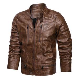 Chaqueta de cuero real para hombre Vintage Slim Fit motocicleta prendas de vestir exteriores fabricante - Product Image 1