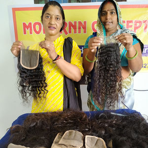 100% pas cher indien brut non transformé vison vierge naturel 5*5 fermeture cheveux bouclés tissage paquet en gros Extensions de cheveux humains - Product Image 3