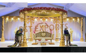 Impresionante diseño Vedi Mandap para el matrimonio hindú Mejor precio Personalizable Mejor calificación Fusion Wedding Madera Mandapam Fabricante EE. UU. - Product Image 5