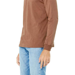 สบายสบาย: เสื้อยืดคอกลมแขนยาวผ้าฝ้ายหวีแอร์ลูม 100% - ไข่เกาลัด สไตล์เทมเทม - Product Image 5