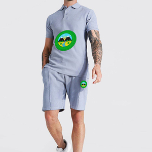 Vêtements d'été personnalisés OEM Nouvelle mode Ensembles de t-shirts pour hommes 100% coton Broderie respirante Style décontracté - Product Image 1