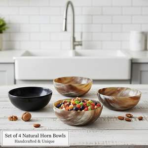 Cuenco de cuerno de animal para interiores rústicos, cuenco de exhibición de cuerno natural, cuenco de cuerno para rituales espirituales de CRAFT ZONE EXPORT - Product Image 4