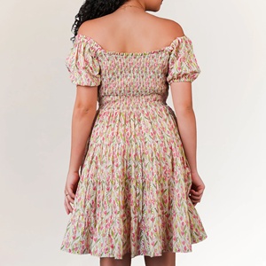 Robe Courte Décontractée pour Femme en Coton à Motifs Floraux Brodés, Style Bohème Respirant – Fournisseur ODM - Product Image 3