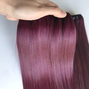 ผมต่อจากเวียดนามแบบดิบพรีเมียมหรูหราเครื่องทำสีเบอร์กันดีเข้มธรรมชาติ - Product Image 5