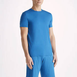 T-shirt bleu roi pour garçons, coupe classique, manches courtes, en jersey de coton tricolore - Product Image 4