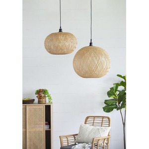 โคมไฟระย้าไม้ไผ่ทรงกลมสไตล์โบฮีเมียนโคมไฟหวายโคมไฟดีไซน์สไตล์เวียดนาม - Product Image 4