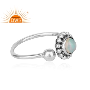 Best Selling Oxidized Sterling <b>Silver</b> Natural Ethiopian <b>Opal</b> Gemstone Adjustable <b>Ring</b> Custom Jewelry Manufacturer - Product Image 4