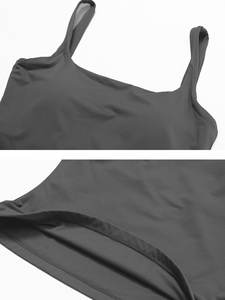 Top corto sin mangas con cuello cuadrado negro para mujer, camisola atlética elástica para Yoga y Fitness, pedidos al por mayor, pedidos personalizados - Product Image 6