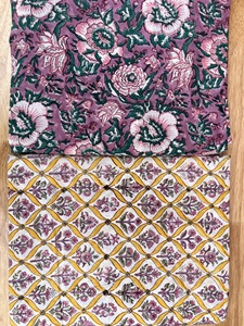 Nouveau tissu de coton 100% d'impression de bloc de main de conception de haute qualité par la cour au fournisseur de taux d'usine - Product Image 3