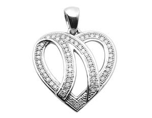 Elegante Colgante con Forma de Corazón en Plata S925 con Baño de Rodio y Moissanita de 0.3 CT con Engaste de Puntas para Regalo de Aniversario o Cumpleaños - Product Image 1