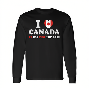 Camiseta de manga larga con corazón de la bandera canadiense, I Love Canada Not For Sale - Product Image 2
