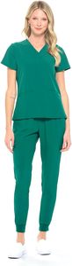 Conjunto de uniforme de enfermera profesional Premium para mujer con tela Flexible con tela elástica suave uniforme de enfermería para mujer - Product Image 5