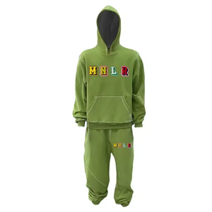 Ronpex International 100% Cotton Two-Piece Set Full Length Breathable <b>Lightweight</b> Unisex <b>Hoodie</b> Sweatpants Jogger Tracksuits - Product Image 1
