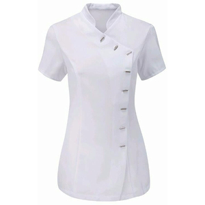 Uniforme de Trabajo Personalizado para Spa de Belleza y Peluquería, Blusa de Manga Corta con Diseño de Orquídea para Esteticistas y Masajistas - Product Image 2
