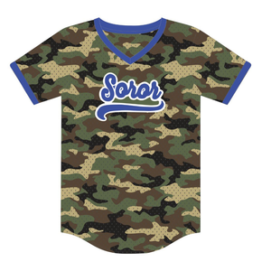 Jersey de Béisbol Tipo Pullover de la Hermandad Camo Zeta Phi Beta, Inspirado en los Fundadores de 1920, Ropa Premium para la Mujer Superior - Product Image 5
