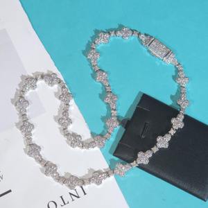 Collar con Colgante de Cruz y Eslabones de Estrella con Incrustaciones de Diamantes de Moissanita Incoloros en Plata 925, Estilo Hip Hop, Miami Bling, para Hombre - Product Image 5