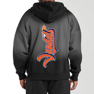 Vente en gros 100% coton mélangé fermeture éclair Streetwear sweats à capuche pour hommes logo brodé pull surdimensionné pour garçons - Product Image 6