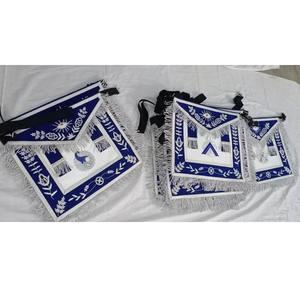 ผ้ากันเปื้อนสำหรับเจ้าหน้าที่บลูลอดจ์ สมาคมเมสัน สีน้ำเงินกรมท่า ปักลายสีเงิน  งานฝีมือทำมือ ปี 2026 - Product Image 1