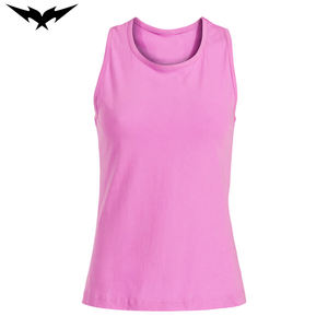 Camiseta sin mangas con cuello redondo para mujer, camiseta sin mangas gris de alta calidad con estampado de pantalla personalizado de algodón sólido suave para entrenamiento en el gimnasio - Product Image 1