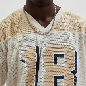 T-shirt Streetwear 100% coton personnalisé de football pour hommes, maillot court de football américain avec impression graphique Boxy - Product Image 4