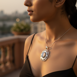 จี้เงินแท้ 925 ประดับมูนสโตน ชุบทองคำสีกุหลาบ สไตล์ศาสนา สำหรับผู้หญิง ของขวัญ เครื่องประดับ - Product Image 3