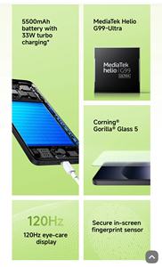 PNG <span class=keywords><strong>Redmi</strong></span> Note14 EU 256GB ROM Dual Sim 12 meses Gaming Reconocimiento facial Teclado QWERTY a prueba de golpes Pantalla FHD Teléfono inteligente - Product Image 6