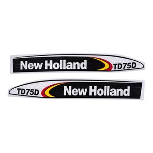 Kit de Adhesivos para Capó de Tractor New Holland TD75D, Juego de Adhesivos de Vinilo Negro - Product Image 1