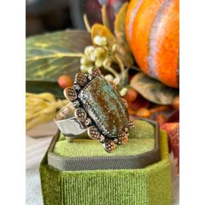 Southwest Handmade Turquoise <b>Sterling</b> <b>Silver</b> <b>Adjustable</b> Cluster <b>Ring</b> - Product Image 3