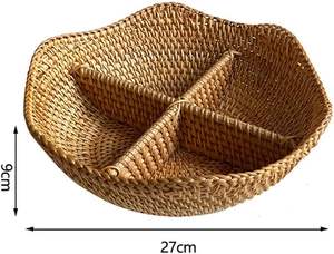 Panier de rangement de fruits tissé chaud récipient alimentaire en plastique plateau de service en rotin décoration Rectangle de bonne qualité pour la maison - Product Image 2