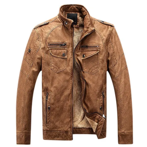 Veste de moto en cuir de mouton véritable noir de bonne qualité pour hommes motif épaule personnalisé vêtements d'hiver veste en cuir pour hommes - Product Image 3