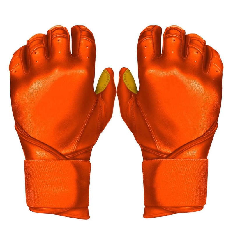 Custom Orange Cabretta Leather Baseball Batting