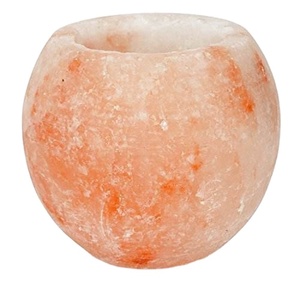 Forma personalizada Natural Himalayan Pink Rock Salt Tea Light Estilo de flor tallada a mano Portavelas Idea de regalo Hecho a mano Natural - Product Image 4