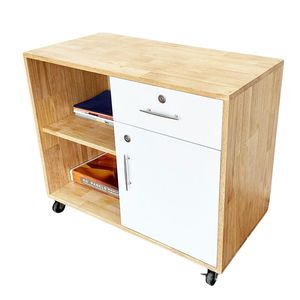 Natural Wood 80x40x65cm Mobile <b>Storage</b> <b>Locker</b> TCN68031 - Product Image 2
