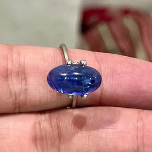 Anillo de cabujón de tanzanita Natural para hombre, Plata de Ley 925, estilo clásico, piedras preciosas finas, anillo de regalo de boda/compromiso - Product Image 3