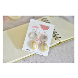 หยอดสำหรับผู้หญิง | 2025ต่างหูเปลือกหอยเป๋าฮื้อแบบไม่สม่ำเสมอสีเขียวหรูหราเครื่องประดับเปลือกหอยมุกไม้ถูพื้นสีสันสดใสรูปพัดรูปหัวใจรูปไข่ - Product Image 6