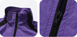 ชุดวอร์มไนลอนสำหรับฤดูร้อน สไตล์สตรีทแวร์ สะท้อนแสง หรูหรา สำหรับผู้ชาย มีสองสี เสื้อแจ็คเก็ตกันลม รับสกรีนโลโก้ - Product Image 3