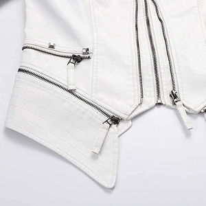 Chaqueta de cuero para mujer en alta calidad, diseño fabuloso, chaqueta de cuero transpirable a prueba de viento, chaqueta de motorista de talla grande para mujer, OEM - Product Image 4