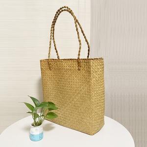 Sac de paille sur mesure 100% jonc de mer tissé à la main mini sacs été plage sac à main OEM/ODM service support - Product Image 2