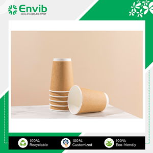 Vaso de papel de pared doble reciclable resistente al calor personalizado de calidad superior fabricado en India de 12oz disponible a granel - Product Image 5