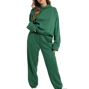 2025 conjuntos de Jogger para mujer, Top corto con capucha, chándales de algodón para mujer, ropa de gimnasio, chándal informal de manga larga para correr - Product Image 1