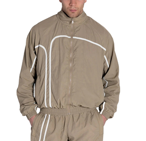 Custom Men Windbreaker Jacket Jogger Set Outdoor Two Piece Zipper Track Suit Patchwork Polyester <b>Nylon</b> Windbreaker Tracksuit - Product Image 3