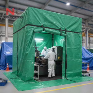 Bâche de protection industrielle pour atelier |   Bâche en PVC imperméable et résistante aux déchirures pour la protection des équipements et des matériaux d'atelier - Product Image 3