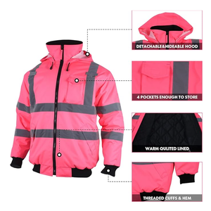 Top vente personnalisé fermeture éclair hommes femmes à manches longues vestes de sécurité étanche à l'eau caractéristique Logo brodé personnalisé - Product Image 4