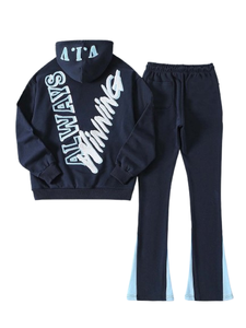 Chándal acampanado lavado ácido con logotipo personalizado para hombre chándal acampanado de invierno con bordado de chenilla de felpa francesa de peso pesado para hombre-Plus - Product Image 2