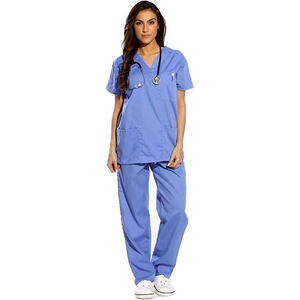 Uniforme d'infirmière décontracté couleur blanche gommage d'infirmière femmes uniforme clinique pour animaux de compagnie Protection de poche médecin vêtements de travail uniforme d'hôpital - Product Image 5