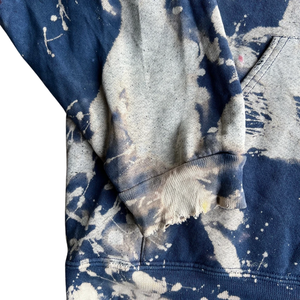 <b>Bleached</b> Thrashed Men Hoodies Blue Blank Tie Tye Pullover Cotton Blended Hoodie Basics Sweatshirt For Unisex - Product Image 4