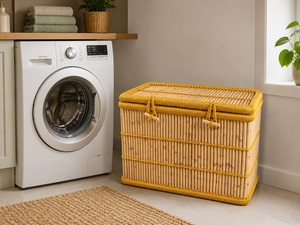 Cesto de Ropa Multiusos Moderno y Ecológico de Ratán Natural con Tapa - Product Image 4